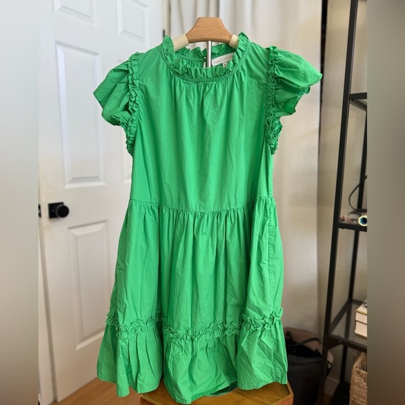 House of Harlow 1960 Zoey 100% Green Cotton Tiered Dress, size M - Picture 1 of 8